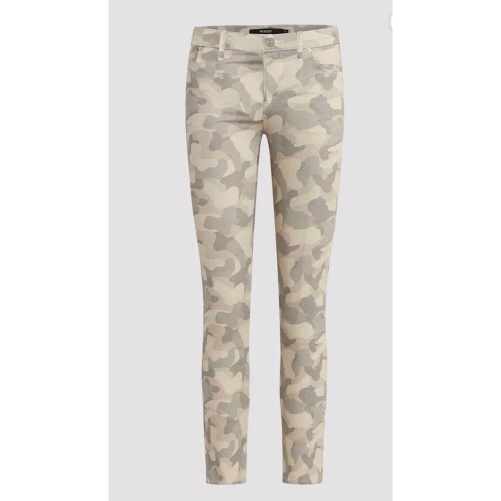 Hudson Women’s Nico Jeans Tan Peyote Camo Mid Rise Straight Stretch Size 28